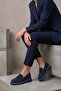 Anwen Genuine Leather Suede Women's Loafer Navy Blue