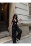 Women's Belt Detailed Vest and Trousers Set Double Breasted Collar Buttoned Stylish Two-Piece Set - 6