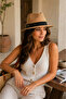 Women's Stylish Straw Hat Trilby Model Wide Brim Summer Beach Vacation Accessory - 5