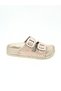 Copper Color Women's Imported Shiny Leather Double Buckle Comfortable Sole Daily Slippers Vdz01013 - 7
