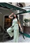 Women's Belt Detailed Vest and Trousers Set Double Breasted Collar Buttoned Stylish Two-Piece Set - 2