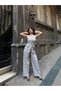 Women's Belt Detailed Vest and Trousers Set Double Breasted Collar Buttoned Stylish Two-Piece Set - 3