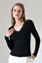 Women's V-Neck Collar Lace Long Sleeve Blouse 22144