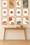 12-Piece Framed Look Children's Room Space Theme - Cute Planets and Moon Sun Painting Set 15X20 cm Mdf Uv Printing - 2
