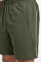 Men's Khaki Zippered Sports Shorts Breathable Stretchy Fabric with Back Hem Detail - 3