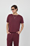 Men's Blank Boxy Burgundy T-Shirt - 5