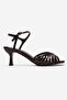Danica Brown Patent Leather Thin Strap Women's Heeled Shoes - 4