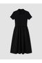 Black Polo Neck Fitted Waist Dress