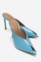Mirena Blue Patent Leather Women's High Heeled Slippers