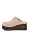 Beige High-Sole Textile Women's Slippers 322220 Z - 4
