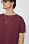 Men's Blank Boxy Burgundy T-Shirt - 2