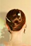 Moon-Shaped Gold Color Pearl Detailed Bun Accessory