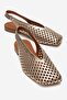 Delizia Gold Genuine Leather Closed-Front Laser Cut Women's Sandals
