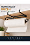 Black Metal Cabinet Paper Towel Holder Hanger No Drilling Required Kitchen Towel Organizer