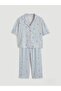 Shirt Collar Patterned Women's Pajama Set (S6) - 5