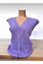 Thick Knitted Short Sleeve Knitwear Mother's Vest with Pockets - 4
