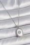 316L Steel Silver Color White Enamel Sun Embroidered Evil Eye Bead Detail Medallion Model Women's Ko