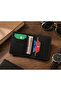 Genuine Leather Men's Wallet Black Handmade Slim Card Holder Thin Design Minimal Wallet Card Holder - 2