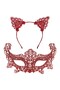 ®   Romantic Red Lace Mask Set – Cat Ear Crown and Mask No. 3 - 2