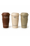 Porcelain Take Away Coffee Cup 370 ml – Non-Slip Handle, Lid, Mug Green - 8