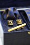 Navy Blue Men's Gift Box - Tie, Handkerchief, Cufflinks, Tie Clip Set Kmk186 - 2