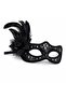 Black Feathered Ball Mask Women's Party Accessory - 2