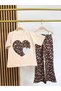 Flower Printed, Heart-Detail Spanish-Style Pants, Top and Bottom Summer Girls' Set - 3