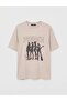 Crew Neck Printed Oversized Women's T-Shirt (S6) - 5