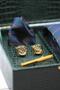 Green Men's Gift Box - Tie, Handkerchief, Cufflinks, Tie Clip Set Kmk175 - 2