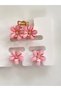 Set of 3 Buckles (1 Piece Normal Size, 2 Pieces Small Size) - Pink Flowered Metal Buckle