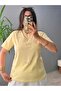 Pearl bow detailed bicycle collar t-shirt - yellow