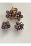 Set of 3 Buckles (1 Piece Normal Size, 2 Pieces Small Size) - Anthracite Metal Buckle with Flowers - 6