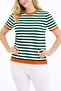 Kadın Çizgili Basic Tshirt - 5