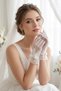 Velmira Grace White Tulle Gloves – Short Elegant Bridal Accessory with Lace and Bow Detail