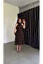 Halter Neck Polka Dot Dress Brown