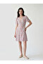 Double-Breasted Collar Floral Mini Dress with Waist Belt - 2