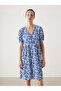 V-Neck Floral Dress - 2