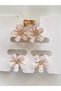 Toka-Toka 3-Piece Set (1 Piece Normal Size, 2 Pieces Small Size) - Cream Flowered Metal Clasp - 5