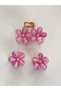 Set of 3 Clasps (1 Piece Normal Size, 2 Pieces Small Size) - Metal Clasp with Lila-Colored Flowers - 6
