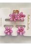 Set of 3 Clasps (1 Piece Normal Size, 2 Pieces Small Size) - Metal Clasp with Lila-Colored Flowers - 5