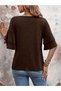 Women's V-Neck Short Sleeve Viscose Blouse - 2