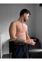 Men's Zero Sleeve T-Shirt - Slim Fit Ribbed Woven Sleeveless Undershirt Zero Neck Sports Undershirt T-Shirt - 3