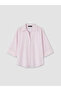 Pink Striped Oversize Poplin Women's Shirt - 6