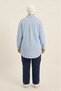 Light Blue Plus Size Wide Fit 100% Cotton Muslin Fabric Women's Shirt Tunic - Hajj and Umrah Compatible - 5