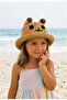 Cute Face Straw Hat with Ears for 4-7 Years Old Girls