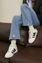 Vintage Look White Black Lace-Up Sneakers Nk4158 - 3