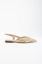 Women's Gold Sequined Ballerinas – Pointed Toe Open Back Evening Dress and Casual Shoes - 2