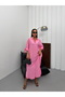 Women's Long Shirt Dress with Stone Detail on the Front - 6