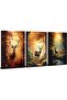 Signtouch Canva Deer Forest Cabin Wrap Framed Wall Art 3-Piece 40x60 cm