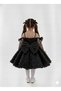 Girl's Black Rose Bow Detailed Dress, Girl's Evening Dress - 2